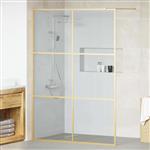 vidaXL Inloop Douche Wand Goud 140 x 195 cm gehard glas