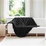 vidaXL Neppels Konijnenbont Deken Olite Zwart 130 x 150 cm Polyester