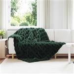 vidaXL Neppels Konijnenbont Deken Olite 4 pcs Donkergroen 150 x 220 cm