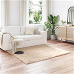 vidaXL Nep Schapenvacht Tapijt Tafalla Beige 120 x 120 cm Polyester