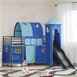 vidaXL Loftbed voor Kids Zwart en Blauw 90 x 190 cm Metaal