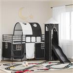 vidaXL Loftbed voor Kids Zwart 107 x 200 cm Metaal