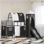 vidaXL Loftbed voor Kids Zwart 100 x 190 cm Metaal