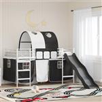 vidaXL Loftbed voor Kids Wit en zwart 90 x 200 cm Metaal
