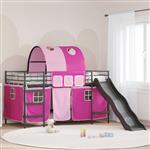 vidaXL Loftbed voor Kids Zwart en Roze 107 x 200 cm Metaal