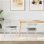 vidaXL Eetkamerstoel 2 pcs Wit en Grijs Massief Rubberhout