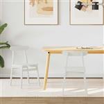 vidaXL Eetkamerstoel 2 pcs Wit 43 x 44,5 x 77 cm Massief Rubberhout
