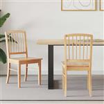 vidaXL Eettafelstoelen 2 pcs Naturel 50 x 52,5 x 91 cm
