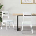 vidaXL Eettafelstoelen 2 pcs Wit 43 x 54 x 89 cm Massief Rubberhout