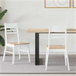 vidaXL Eettafelstoelen 2 pcs Wit 43 x 54 x 89 cm Massief Rubberhout