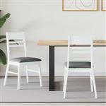 vidaXL Eettafelstoelen 2 pcs Wit 43 x 54 x 89 cm Massief Rubberhout