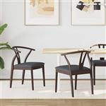 vidaXL Eetkamerstoel 2 pcs Lichtbruin en Zwart Massief Rubberhout