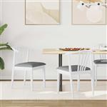 vidaXL Eetkamerstoel 2 pcs Wit en Grijs Massief Rubberhout