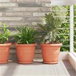 vidaXL Ronde Bloempot 24 pcs Baksteenrood Ø 26 x 21.5 cm Kunststof