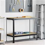 vidaXL Werkbanken met plank Zwart 115 x 55 x 91 cm Bewerkt hout