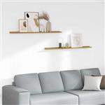 vidaXL Wandplank met plank 2 pcs Beige 115 x 9 x 3 cm Bewerkt hout