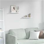 vidaXL Wandplank met plank 2 pcs Wit Marmer 40 x 9 x 3 cm Bewerkt hout
