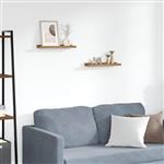 vidaXL Wandplank met plank 2 pcs Bruin 40 x 9 x 3 cm Bewerkt hout