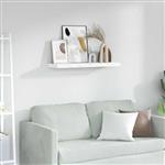vidaXL Wandplank met opslag Wit Marmer 80 x 23,5 x 4 cm Bewerkt hout
