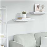 vidaXL Wandplank Wandgemonteerd Wit Marmer 50 x 23 x 4 cm Bewerkt hout