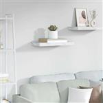 vidaXL Wandplank Wandgemonteerd Wit Marmer 50 x 23 x 4 cm Bewerkt hout