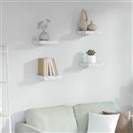 vidaXL Wandplank 4 pcs Wit Marmer 23 x 23,5 x 4 cm Bewerkt hout