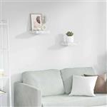 vidaXL Wandplank 2 pcs Wit Marmer 23 x 23,5 x 4 cm Bewerkt hout