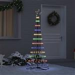 vidaXL LED Kerstboom met 230 LED Multikleur 184.5 cm Metaal