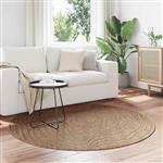 vidaXL Vloerkleden Rond Moiré HUARTE Naturel Ø 120 CM Polyester