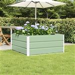 vidaXL Plantenbak Pastelgroen 100 x 100 x 45 cm Staal