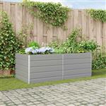 vidaXL Plantenbak Lichtgrijs 195 x 100 x 45 cm Gegalvaniseerd staal