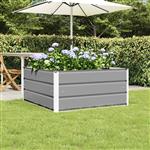 vidaXL Plantenbak Lichtgrijs 100 x 100 x 45 cm Staal
