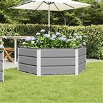 vidaXL Plantenbak Lichtgrijs 129 x 129 x 45 cm Staal