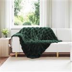 vidaXL Neppels Konijnenbont Deken Olite Donkergroen 130 x 150 cm