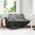 vidaXL Neppels Konijnenbont Deken Olite 4 pcs Donkergrijs 240 x 270 cm