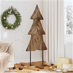 vidaXL Kerstboom met standaard Bruin 151 cm Massief teakhout