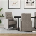 vidaXL Dining Stoelen met Wielen 2 pcs Grijs 58 x 67 x 97 cm Kunstleer