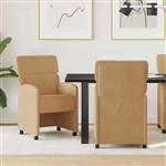 vidaXL Dining Stoelen met Wielen 2 pcs Bruin 58 x 65 x 98 cm Fluweel