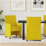 vidaXL Dining Stoelen met Wielen 2 pcs Geel 58 x 65 x 98 cm Fluweel