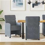 vidaXL Dining Stoelen met Wielen 2 pcs Donkergrijs 58 x 65 x 98 cm