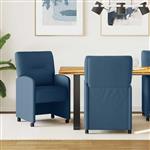 vidaXL Dining Stoelen met Wielen 2 pcs Blauw 57 x 67 x 95 cm Stof