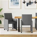 vidaXL Eetkamerstoelen met Wieltjes 2 pcs Donkergrijs 58 x 65 x 94 cm