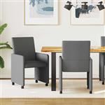 vidaXL Dining Stoelen met Wielen 2 pcs Donkergrijs 57 x 66 x 94 cm