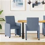 vidaXL Dining Stoelen met Wielen 2 pcs Blauw 57 x 66 x 94 cm
