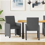 vidaXL Dining Stoelen met Wielen 2 pcs Donkergrijs 57 x 66 x 94 cm
