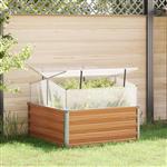 vidaXL Tuinplanter met kas Licht Bruin 100 x 100 x 77 cm