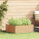 vidaXL Verhoogde plantenbak 98 x 100 x 36 cm Gegalvaniseerd staal
