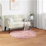 vidaXL Nep Schapenvacht Tapijt Tafalla Roze Ø 100 cm Polyester