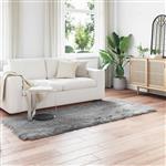 vidaXL Nep Schapenvacht Tapijt Tafalla Grijs 80 x 250 cm Polyester