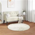 vidaXL Nep Schapenvacht Tapijt Tafalla Wit Ø 120 cm Polyester